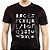 Camiseta Alfabeto do Rock tamanho adulto com mangas curtas na cor Preta Premium - Imagem 1