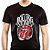 Camiseta rock Rolling Stones logo Gunge Style tamanho adulto na cor preta - Imagem 1