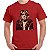 Camiseta rock Kurt Cobain Caligrama tamanho adulto com mangas curtas na cor vermelha - Imagem 1