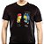 Camiseta rock Axl Bart e Milhouse Slash tamanho adulto com mangas curtas na cor Preta Premium - Imagem 1