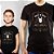 Kit Camisetas Masculina e Infantil Unissex Pretas de mangas curtas Tal pai tal filho / filha Only Rock n Roll - Imagem 1