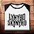 Camiseta Lynyrd Skynyrd Logo Retrô Raglan tamanho adulto na cor branca com mangas pretas - Imagem 2