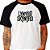 Camiseta Lynyrd Skynyrd Logo Retrô Raglan tamanho adulto na cor branca com mangas pretas - Imagem 1