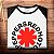 Camiseta rock Red Hot Chili Peppers raglan logo masculina tamanho adulto branca com mangas pretas - Imagem 2