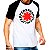 Camiseta rock Red Hot Chili Peppers raglan logo masculina tamanho adulto branca com mangas pretas - Imagem 3