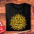 Camiseta Here Comes the Sun tamanho adulto com mangas curtas na cor preta - Imagem 2