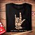 Camiseta We Will Rock You tamanho adulto com mangas curtas na cor preta Premium - Imagem 2