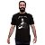 Camiseta Premium Mona Lisa Rock n Roll tamanho adulto com mangas curtas na cor preta - Imagem 3