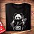 Camiseta Panda Save Rock tamanho adulto com mangas curtas na cor preta - Imagem 2