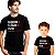 Kit Camisetas Masculina e Infantil Unissex Pretas de mangas curtas Tal pai tal filho Tatuado e Rabiscado - Imagem 1
