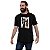 Camiseta Pseudo Punk adulto com mangas curtas na cor Preta Premium - Imagem 3