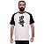 Camiseta Bass Headstock Raglan tamanho adulto na cor branco com mangas pretas - Imagem 3