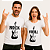 Kit 2 Camisetas Premium brancas com a plavra Rock Masculina e N Roll Feminina nas Guitarras - Imagem 1