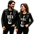 Kit 2 Camisetas Premium pretas com a plavra Rock Masculina e N Roll Feminina nas Guitarras - Imagem 1