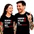 Kit 2 Camisetas Premium pretas feminina e masculina Mamãe tatuada e papai tatuado - Imagem 1