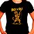 Camiseta Rock and Roll Cat para adulto com mangas curtas na cor Preta premium - Imagem 3