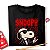 Camiseta Snoopy Rock and Roll para adulto com mangas curtas na cor Preta premium - Imagem 1