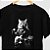 Camiseta Cat Player com mangas curtas na cor preta premium - Imagem 3