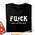Camiseta Fuck Back and Bloked preta com mangas curtas na cor premium - Imagem 2