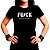 Camiseta Fuck Back and Bloked preta com mangas curtas na cor premium - Imagem 3