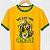 Camiseta Brasil we are the champions na cor amarela com gola e punhos verdes com mangas curtas premium - Imagem 1