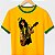 Camiseta Slash Brasileiro na cor amarela com gola e punhos verdes com mangas curtas premium - Imagem 1