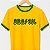 Camiseta Brasil Rock com gola e punhos verdes com mangas curtas premium - Imagem 1