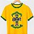 Camiseta Brasil Appetite for Goals com gola e punhos verdes com mangas curtas premium - Imagem 1
