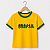 Camiseta Brasil Rocks Unissex Infantil Amarela com gola e punhos verdes - Imagem 2