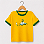 Camiseta Brasil Submarino Verde e Amarelo Infantil Amarela com gola e punhos verdes - Imagem 2