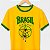 Camiseta Brasil Rush Estrela pro Hexa com gola e punhos verdes com mangas curtas premium - Imagem 1