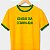 Camiseta Brasil Personalizada com Imagem e número nas costas para adulto com mangas curtas na cor Amarela com punhos verdes premium - Imagem 1