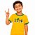 Camiseta Brasil Minions Road amarela com gola e punhos vedes Infantil - Imagem 1