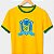 Camiseta Brasil For those about rock amarela com gola e punhos verdes Infantil - Imagem 2