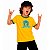 Camiseta Brasil For those about rock amarela com gola e punhos verdes Infantil - Imagem 1