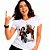 Camiseta Premium Roquenrou feminina branca de mangas curtas True Classic Rock - Imagem 2