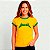 Camiseta Brasil Metal amarela com gola e punhos verdes premium - Imagem 3