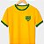 Camiseta Brasil Army amarela com gola e punhos verdes premium - Imagem 1