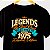 Camiseta Data de Aniversário Persoanlizada Legends Were Born The Real One para adulto com mangas curtas na cor Preta premium - Imagem 1