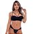 CONJUNTO FIO RENDADO COM STRAPPY E LACINHO  PRETO MISS COLLECTION - Imagem 1