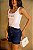 SHORT JEANS SLIM COM BORDADO E LYCRA - Imagem 1