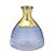 Vaso Decoração Azul Dourado Luxo Moderno Sala Mesa - Imagem 1