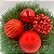 24 Enfeites Bola Vermelha Glitter Lisa Arvore Natal  7 CM - Imagem 2