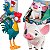 Boneco Porquinho Puá + Galo Hei Hei Moana Disney Original - Imagem 1