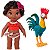 Boneca Moana Baby + Galo Hei Hei Disney Original Bebê - Imagem 1