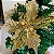 12 Enfeite Natal Decoração Flor Poinsettia Dourada Premium - Imagem 2