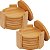 12 Porta Copos Redondo Bambu Suporte Sofa Copo Mesa Estilo - Imagem 1