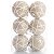 12 Bola Champagne Com Cordões Branco Árvore de Natal 6 CM - Imagem 2