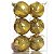 12 Bola Dourada Para Árvore de Natal 6 CM Brilhante Glitter - Imagem 4