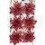 12 Enfeite Flor Poinsettia Vermelha Árvore de Natal 7 CM - Imagem 6